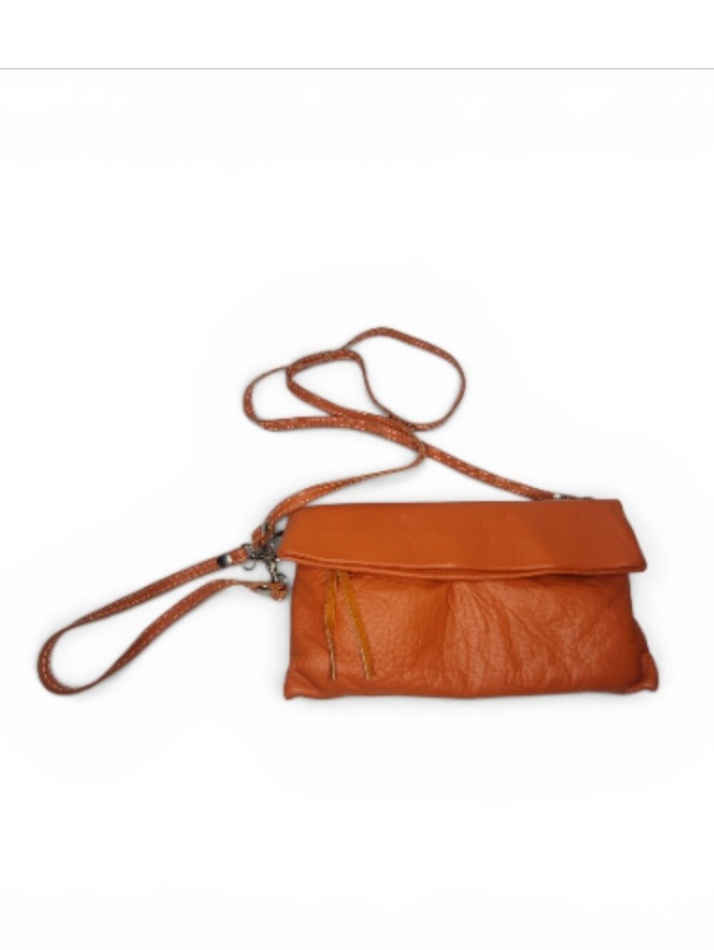 Borse In Pelle Brilliant Orange Leather Bag
